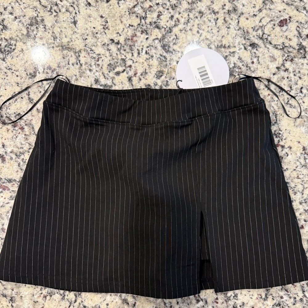 Princess Polly Black Pinstripe Skort